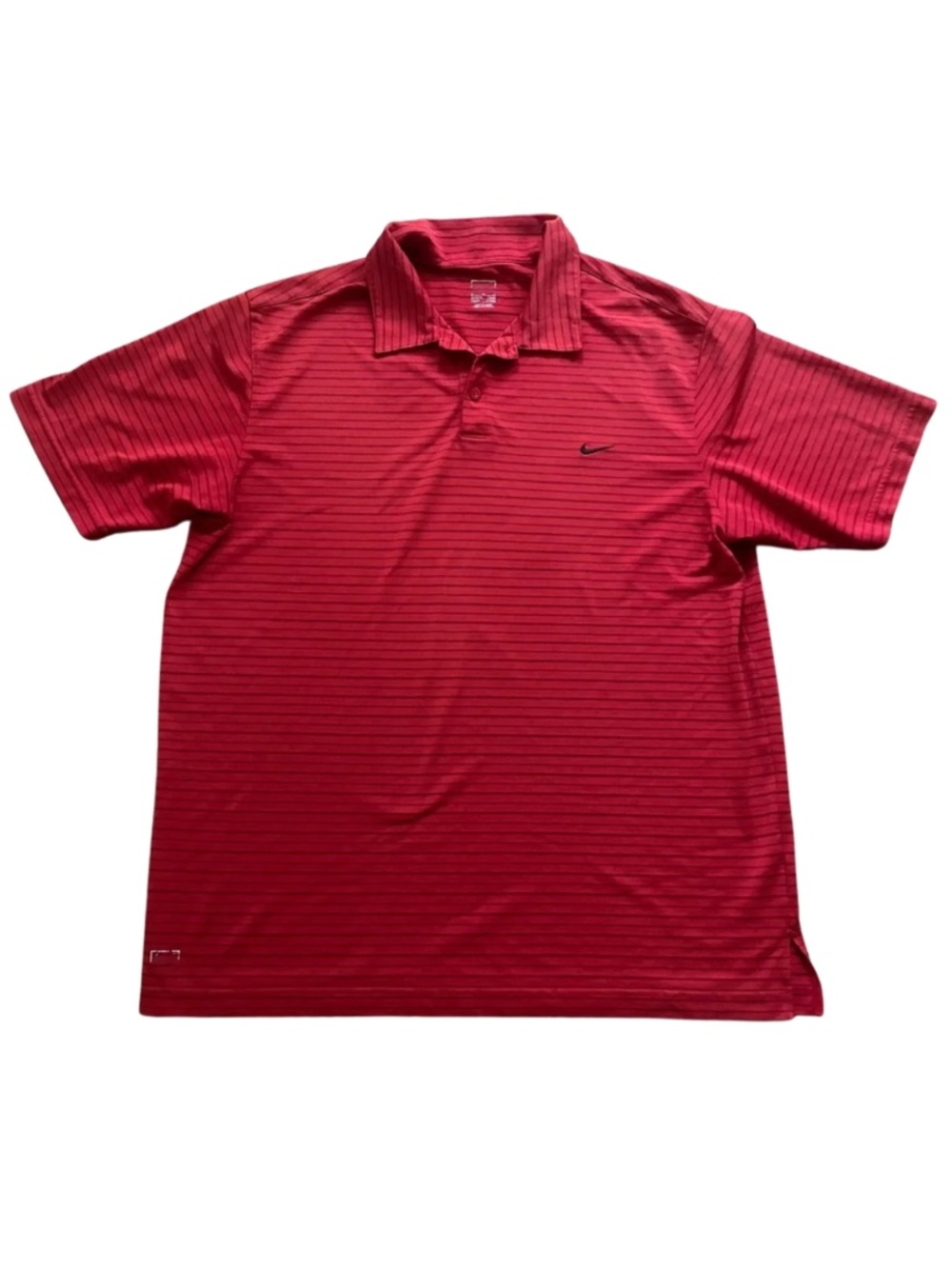 Nike XL Dri Fit Men’s Red Striped Performance Polo